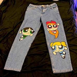 Custom painted paints of the power puff girls 💚💙❤️